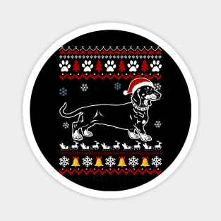 Christmas Weiner Daschund T-shirt Doxie in Dog Dress Magnet